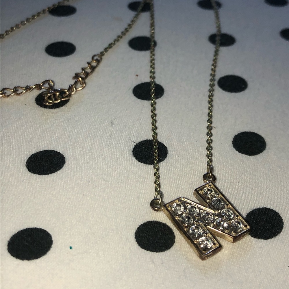 Costume Jewelry Diamond N Necklace